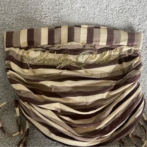 Brown striped baby phat tube top